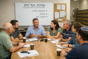 ישיבת דיירים לניהול ועד בית בבניין מגורים בבאר שבע